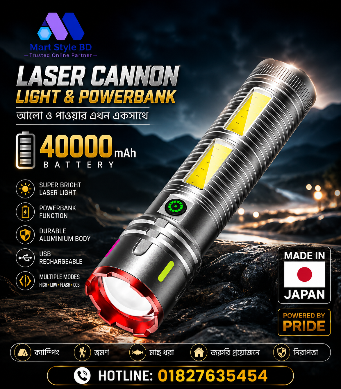 Laser Cannon Light & Powerbank